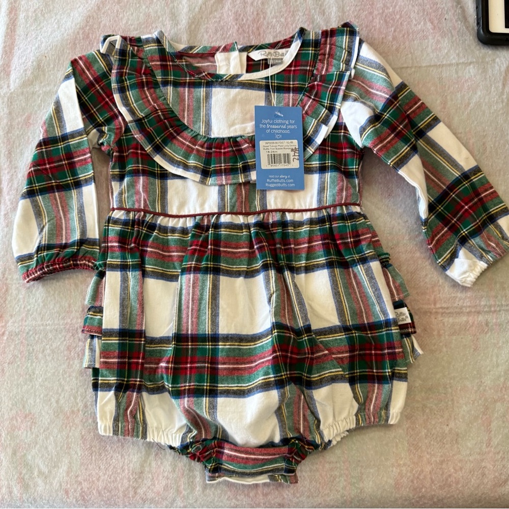 Ruffle Butts Multicolor Plaid One Piece